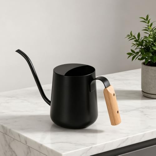 Black 30oz Watering Can for Indoor Plants, Long Spout Metal - Image 5