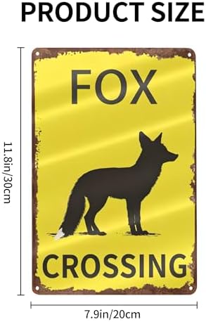Metal Signs Fox Crossing Vintage Tin Sign for Home Bar Living Room Garden Yard Outdoor Wall Decor 12x8 Inch - Image 2