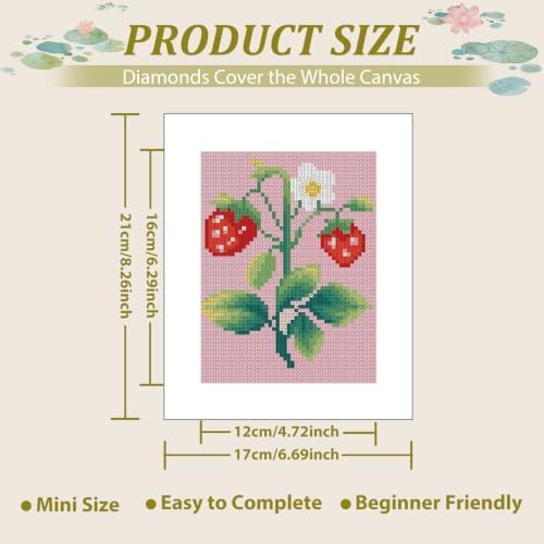 Aestalrcus 6 Pcs Small Diamond Art Kits Fruits Diamond Art Kits for Adults - Image 3