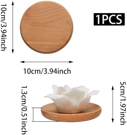 Flower Rose Wooden Pallet B Ceramic Essential Oil Mini Diffuser - Image 2