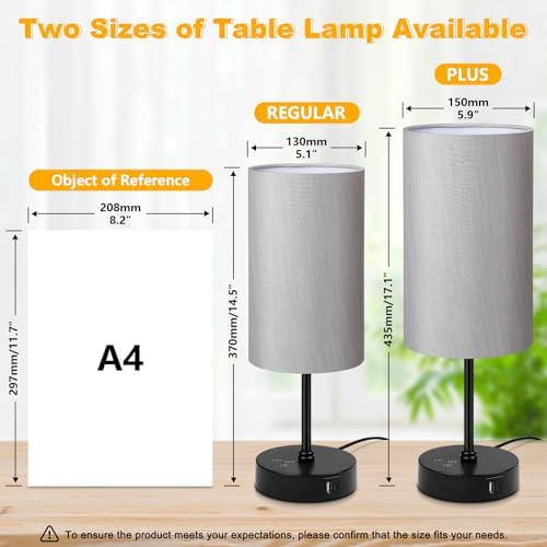 Unicozin 17Inch Table Lamp for Bedroom, Touch Control Bedside Lamp for Reading, 3 CCT & 7 RGB Color Changing, Dimmable Nightstand Lamp for Kids Room Living Room Office, Grey Shade - Image 2
