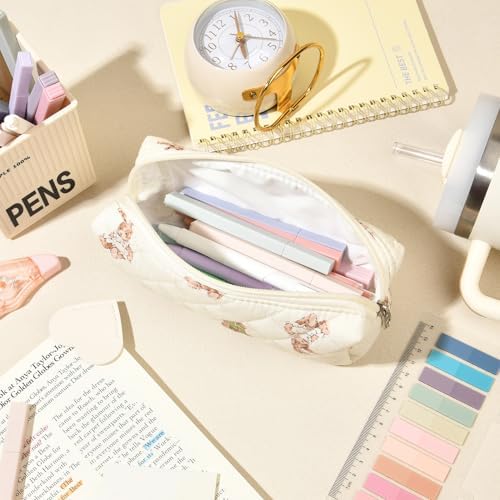Aileam 22Pcs Book Annotation Kit Aesthetic Pencil Case with Supplies School Annotation Supplies Gel Pen Transparent Sticky Note Taking Bible Study College Stationery Supplie (Bear Cub Print) - Image 7