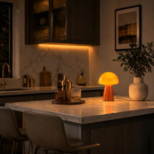 Orange Mushroom Table Lamp,Warm Ambient Lighting,for Nightstand - Image 3