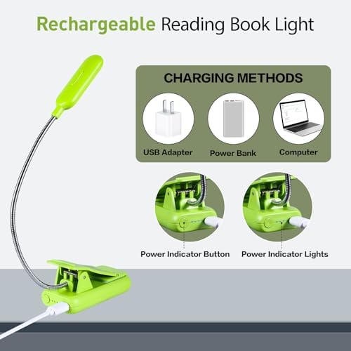 VAVOFO Rechargeable Reading Light, Clip on Book Light for Reading in Bed - Image 4