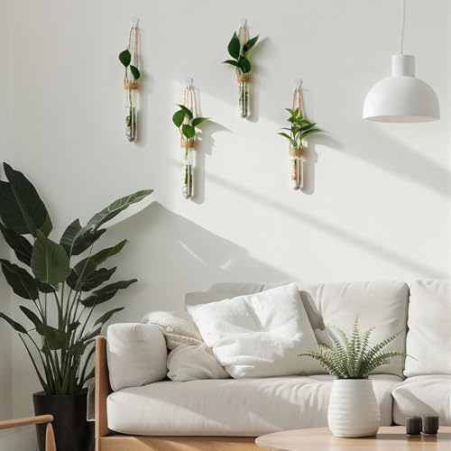 Baderke 9 Pack Clear Window Propagation Stations Plastic Window Planter with Suction Cups & Traceless Nails, Propagated Plant Holders with Bottle Brush, Hanging Vases Terrarium Gift (5.5''& 5"& 3.7'') - Image 3