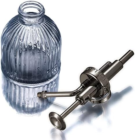 Glass Plant Mister Spray Bottle, Succulent Spray Bottle with Top Pump, Glass Plant Sprayer Mister Vintage Spritzer Small Watering Can for Indoor Outdoor Houseplant - Grey - Image 3