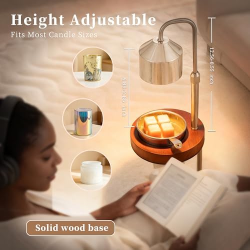 MOAFINA Chrome Candle Warmer Lamp with Timer,Height Adjustable Dimmable - Image 5