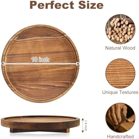 Round Wood Riser Bathroom Tray Countertop Vanity Tray Kitchen Sink Decor - Image 3