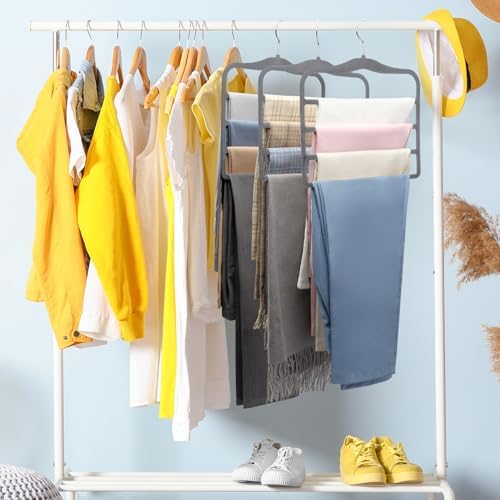 Closet Organizers and Storage,Pants Hangers Space Saving Velvet Hanger - Image 4