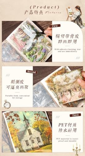 Alideco 20pcs Scrapbook Stickers Vintage Classic Literary Stories Sticker Book for Adults Sticker journaling Stickers for Scrapbooking (fuchoushanzhuang) - Image 5