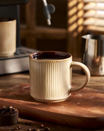 famiware Coffee Mug Set of 8, Star 12 oz Ceramic Mugs Cups Set with Handle - Image 4