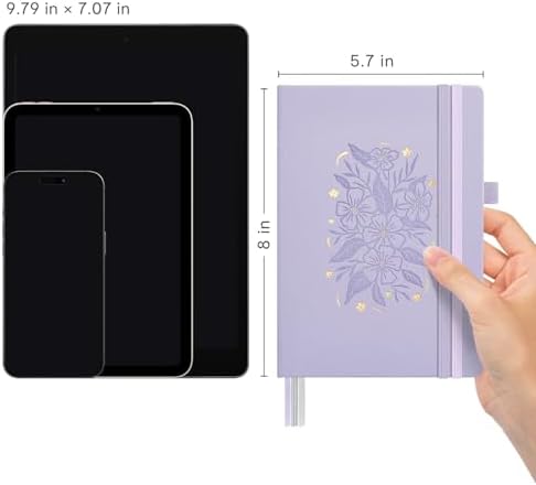 &And Per Se 365 Page Journal – A5 Hardcover Lined Notebook, One Book for the Whole Year, 100gsm Thick Paper, Numbered Pages & 3 Bookmarks, Annual Diary for Daily Writing (Lavender) - Image 2