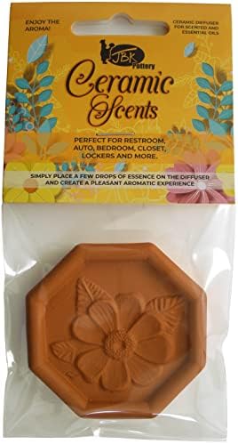 JBK Pottery Ceramic Clay Diffuser – Passive Aromatherapy Oil Diffuser for Essential Oils, Great Home Decor, Car & Office Desk, Patio Warmer, Travel Size Gift, Small Mini Terracotta (Daisy Flower) - Image 2