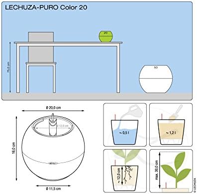 Lechuza 13362 Puro 20 Texture Self-Watering Garden Planter for Indoor and Outdoor Use, Lime Green - Image 4