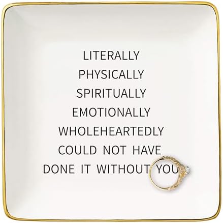 Could Not Have Done It Without You-Appreciate,Feel Grateful,Be Thankful,Thank You Gifts for Women Colleague,Mentor,Coach,Leader,Boss,Best Friends-Christmas Gift-Jewelry Tray Trinket Holder Ring Dish by NZY