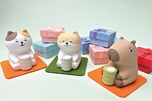 Stone Diffuser Tea-Drinking Animals [ Designed in Japan] Non Electric Passive Diffuser for Essential Oil and Aromatherapy (Ceramic/Clay) (Tea-Drinking cat) - Image 5