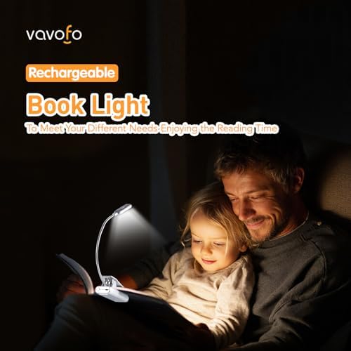 VAVOFO Rechargeable Reading Light, Clip on Book Light for Reading in Bed - Image 2