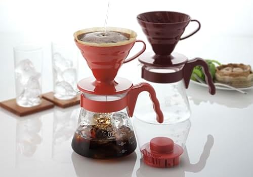 HARIO V60 Pour Over Coffee Starter Set, Size 02, Red - Image 3