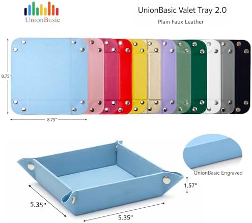 UnionBasic Valet Tray, Jewelry Tray for Rings Watches Earrings, Entryway Catchall Caddy for Coins Keys Change, Nightstand Organizer Bedside Valet Holder, Trays for Electronic Gadgets, Vintage Green - Image 3