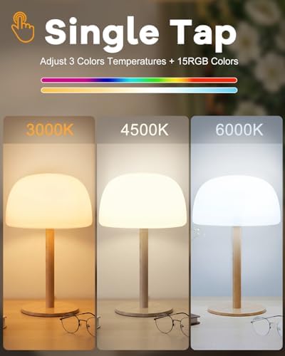 Waterproof Shower Lamp Cordless Lamp - 7500mAh Rechargeable Table Lamp, Bathroom Lamp, RGB 15 Colors & 3 Color Temperature Touch Dimmable, Shower Light for Inside Shower, Bathtub, Bedroom,1PC - Image 4