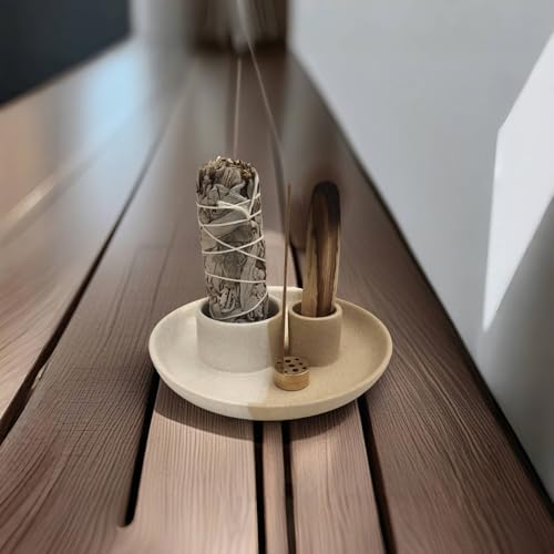Sage Holder, White Sage Burner, Smudge Bowl, Palo Santo Holder, Incense Holder, Incense Holder Bundle, Sage Holder for Sage Bundle and Palo Santo (Sage Not Included) (White-Speckled) - Image 6