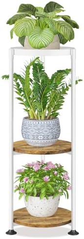 LASZOLA Plant Stand Tall Flower Holder for Indoor Corner, 3 Tier White by LASZOLA