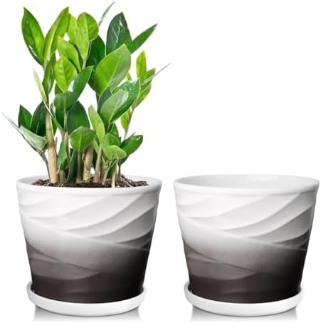 Ceramic Plant Pots, 6 Inch, Set of 2 by YUFDA