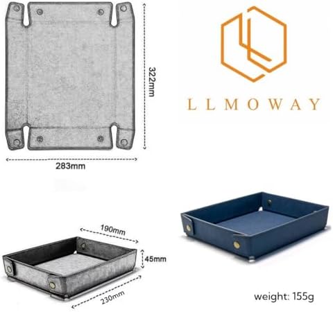 PU Leather Organization Trays for Home Nightstand Office Desk Storage, Lightweight Foldable Catchall Tray for Men Father - Image 2
