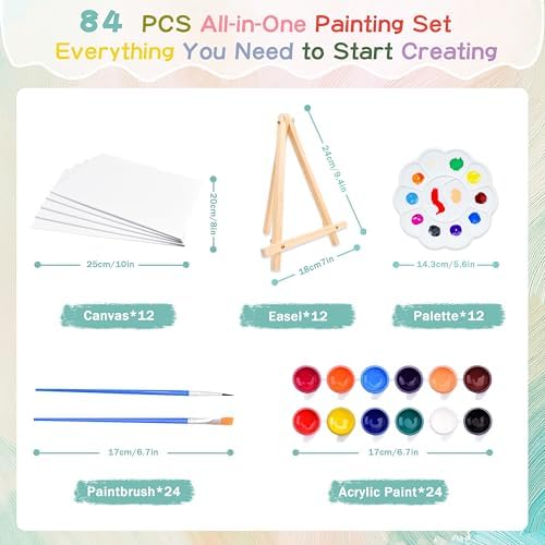 12 Pack Paint and sip Kit for Adults, 8x10 Inch Canvas Painting Kit - Image 3