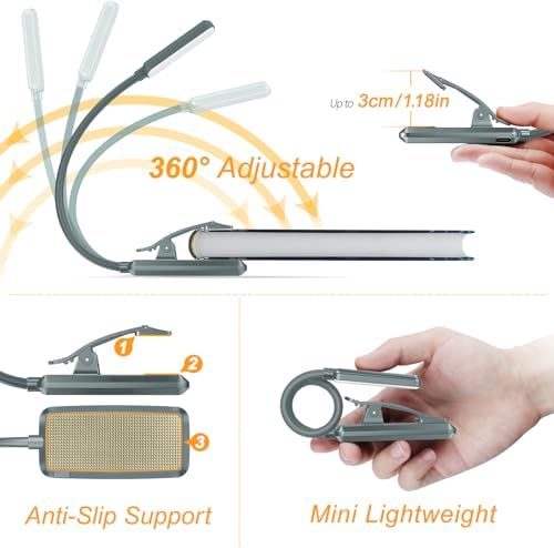 Gritin 9 LED Rechargeable Book Light for Reading in Bed - Image 5