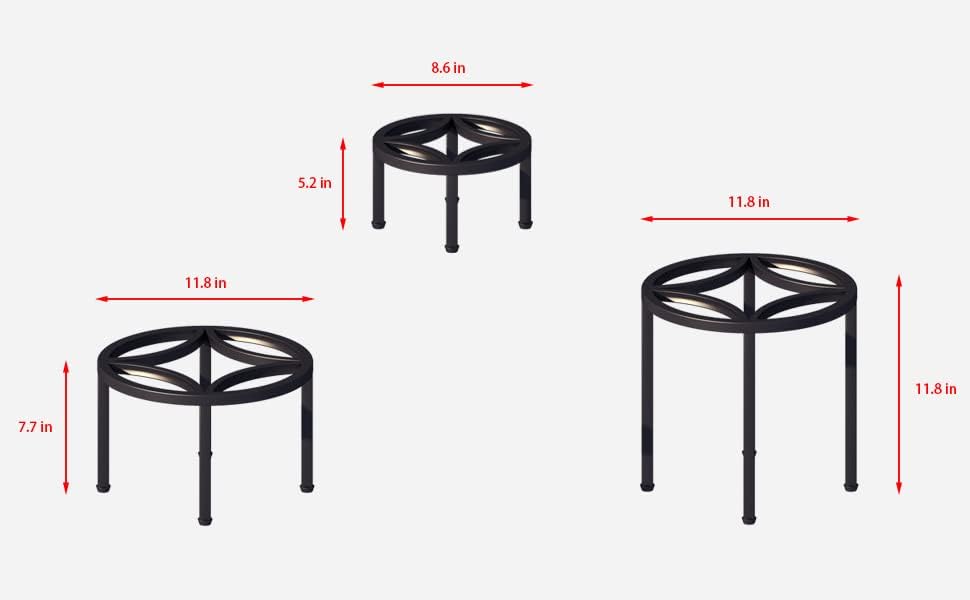 Zhongma Set of 3 Heavy Duty Sturdy Metal Plant Stand Indoor Fully Assembled - Image 4