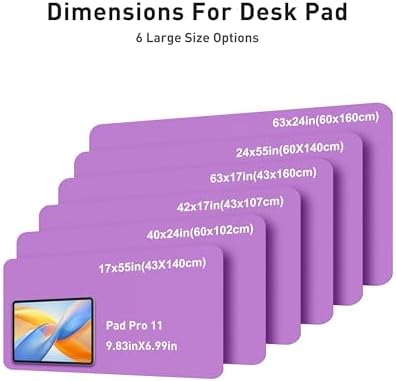 Aothia Faux Leather Desk Mat - Large Mouse Pad, Non-Slip PU Leather Blotter, Waterproof Writing Surface for Office and Home (Iris Violet, 42" x 17") - Image 5