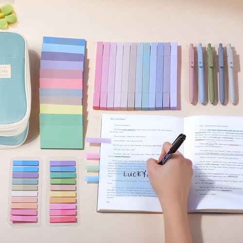 49Pcs Book Annotation Kit Aesthetic School Supplies with Pencil Case - Image 2
