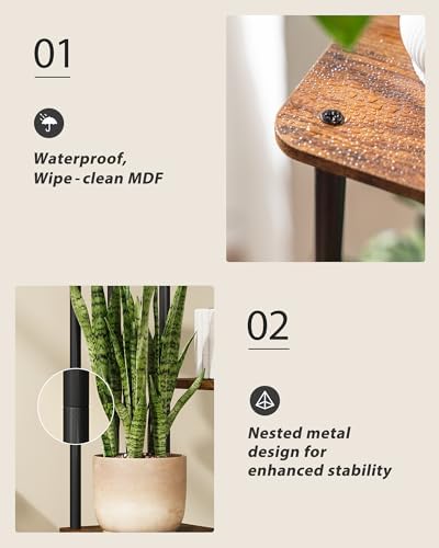 GENTINGBRO Tall Plant Stand Indoor 5 Tiered Plant Shelf - Image 5