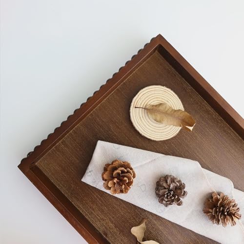 Hrastany Wood Decorative Tray for Coffee Table, Dark Brown - Image 4