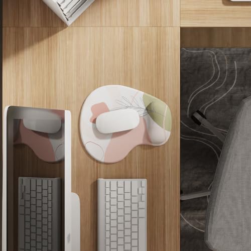 Office Mousepad with Gel Wrist Support - Ergonomic Gaming Desktop Mouse Pad Wrist Rest - Design Gamepad Mat Rubber Base for Laptop Computer -Silicone Non-Slip Special-Textured Surface (15EaethyA) - Image 2