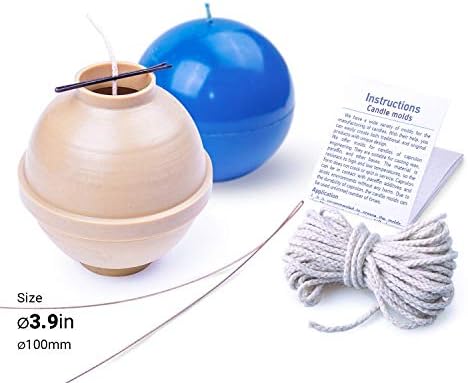 Candle Molds for Candle Making Ball Shaped - Diameter: 3.9 in - Wax Melt Molds for Crafts - Candle Wax Molds – Candle Making Supplies - Image 2