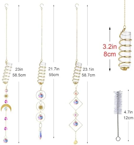 3pcs Crystal Suncatchers with Plant Propagation Tubes for Window Wall - Image 3