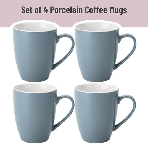 BTaT- Porcelain Coffee Mugs Set, 16 Ounces, 4 Pack, Gray Ceramic Coffee Mugs with Handle, Restaurant Cups for Mocha, Tea, Cappuccino, Cocoa, Cereal, Mug Gift Set, Dishwasher Safe - Image 2