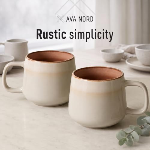 Ava Nord Large Stoneware Ceramic Coffee Mugs Set of 2 | 20 oz | Sage Ash - Image 7