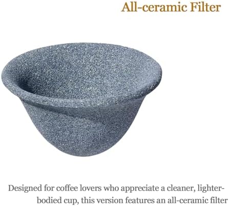 Pour Over Coffee Maker - All-Ceramic Drip Set, Single Serve Coffee Maker with Pour Over Dripper, Reusable Ceramic Filter & Carafe, Portable Travel Drip Kit Valentines Day Gifts for Him - Image 3