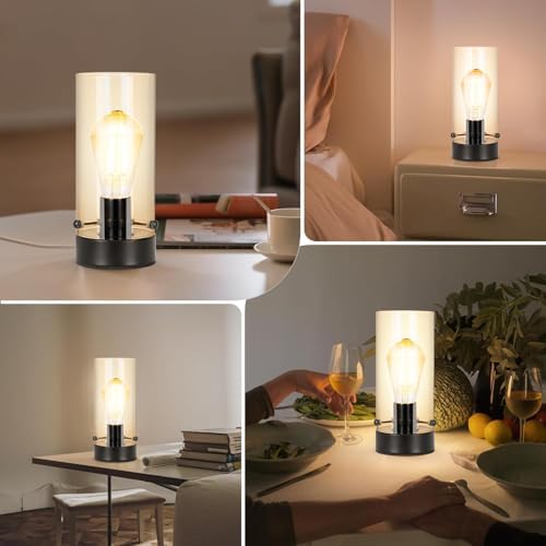 Table Lamp for bedroom, Modern Glass Lamp Bedside Lamps for Night stands - Image 6