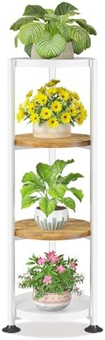 LASZOLA Plant Stand Tall Flower Holder for Indoor Corner, 4 Tier White by LASZOLA