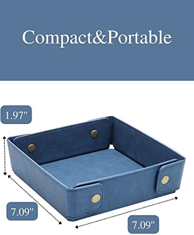 CASIRENA Faux Leather Valet Tray Organizer for Men - Catch-All Tray for Entryway Table Key, Wallet, Watch, Coin Change, Phone, Dresser EDC Dump Jewelry, Bedside Nightstand Desk-top - Image 4