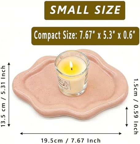 Ceramic Jewelry Tray, Cute Cloud Tray Jewelry Dish, Pink Trinket Dish, Ring Holder for Vanity Bathroom Nightstand Decor, Small Ring Dish Birthday Gifts for Women, Jewlery Plate for Candles - Image 3