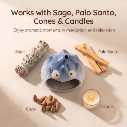Ceramic Palo Santo Holder & Cone Incense Burner - Mini Chimney - Image 3