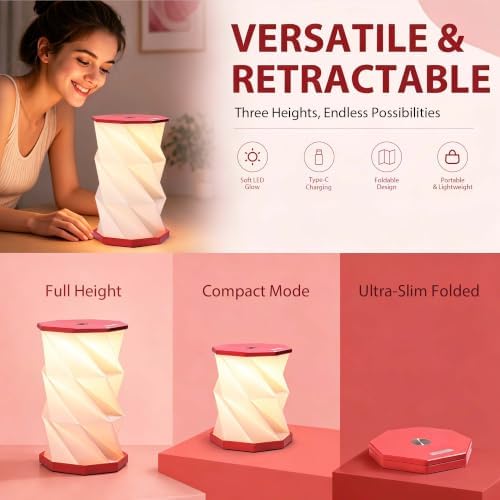 Portable Foldable Table Lamp, Japanese Gift, Paper Lantern Lights - Image 4