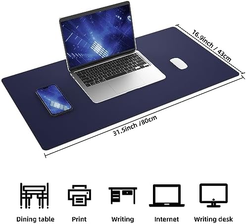 AFIING Desk Mat, Blue, 31.5" x 17", Cork Desk Pad Protector - Image 3