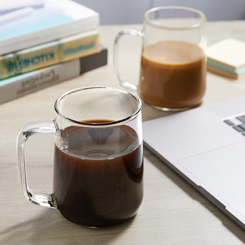 Large Glass Coffee Mugs, 24 oz Glass Coffee Cups Set of 2, Clear Borosilicate Glass Mugs with Handles for Cappuccino, Tea, Latte, Hot/Cold Beverages, Wine, Americano, Smoothies - Image 6