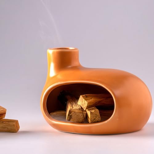 Ceramic Palo Santo Holder, Handcrafted Incense Burner Ash Catcher for Sage by MOUGIGI